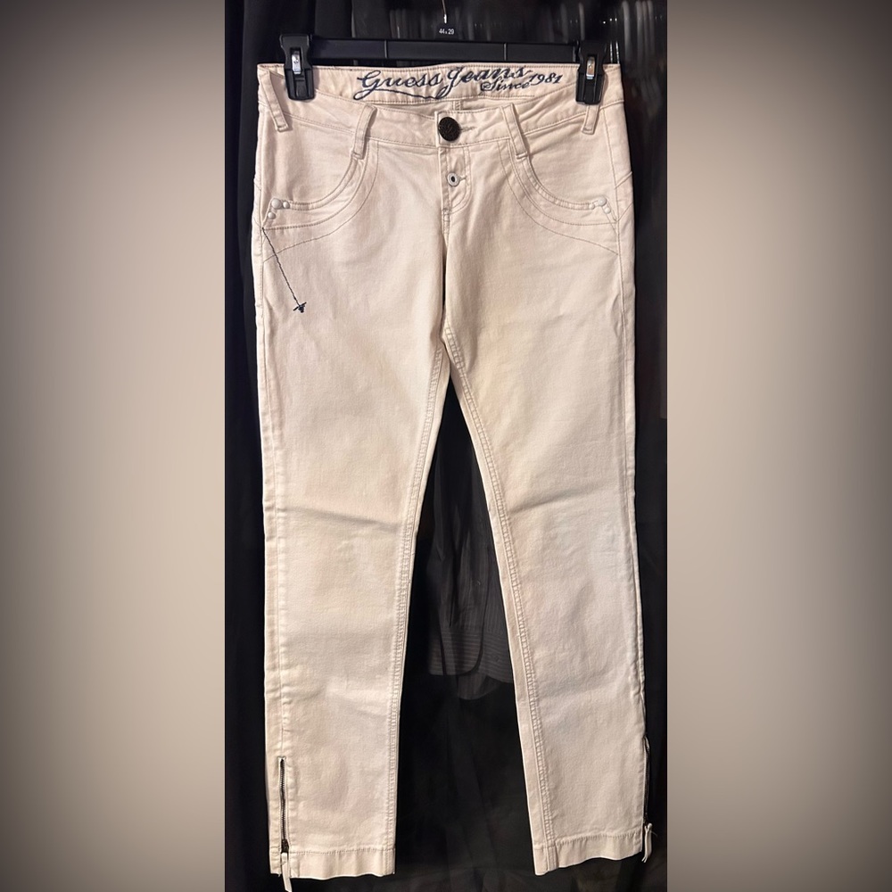 Guess Cream Straight-Leg Pants size 30